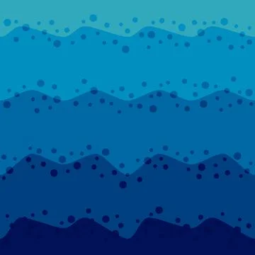 Marine background with waves and bubbles. Stock Illustration