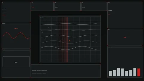 Marine Bathymetry Navigation HUD Seamless Loop Stock Footage 342332341