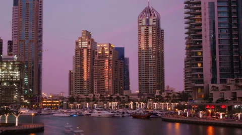 Marine bay in the sunset Stock Footage 61784918