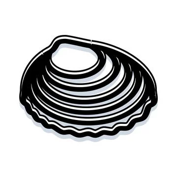 Marine bivalve mollusk shell vector artwork Illustrazione stock