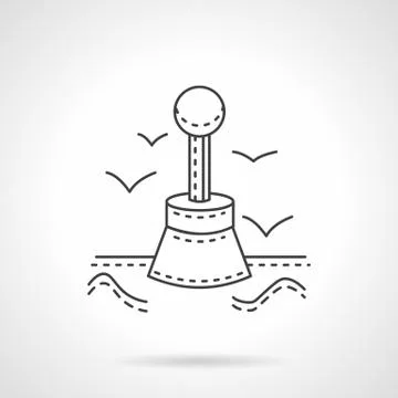 Marine buoy thin line vector icon Stock Illustration