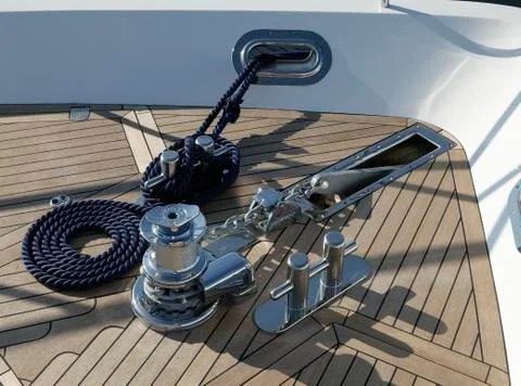 MARINE CAPSTAN WINCH Stock Photos