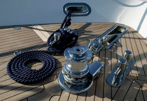 MARINE CAPSTAN WINCH Stock Photos