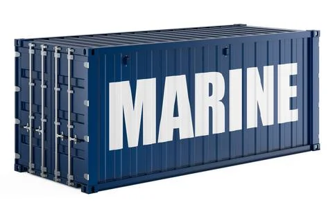 Marine, cargo shipping container. 3D rendering Stock Illustration