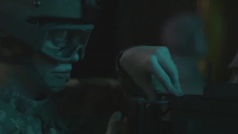Marine checking and adjusting a weapon. Stock Footage 104715165