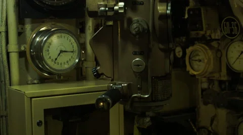 Marine chronometer on a Soviet nuclear submarine in Russia Stock Footage 56531079