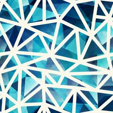 Marine color triangle seamless pattern Stock Illustration