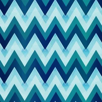 Marine color zigzag seamless pattern Stock Illustration