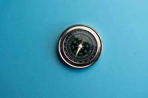 Marine compass with movable arrow, reference point Stock Photos
