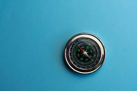 Marine compass with movable arrow, reference point Stock Photos