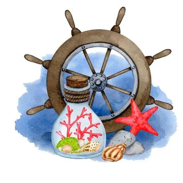 Marine composition. Stock Illustration