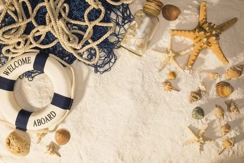 Marine composition sand Stock Photos