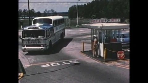 Marine Corps recruits arrive by coach to Parris Island, South Carolina, for Video stock 93335053
