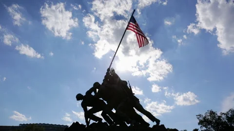The Marine Corps War Memorial at sunset Stock Footage 65158293