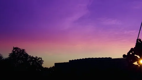 Marine Corps War Memorial at Sunset #3 Stock Footage 76000957