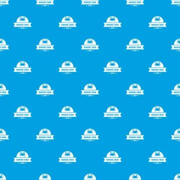 Marine crab pattern seamless blue イラスト素材