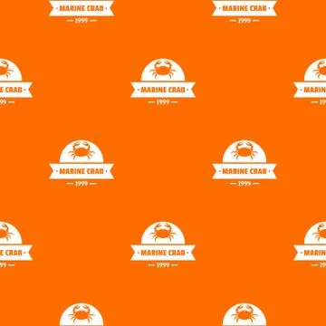 Marine crab pattern vector orange Illustrazione stock