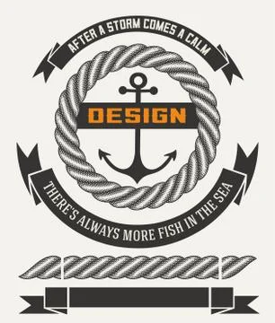 Marine design with elements Stock Illustration