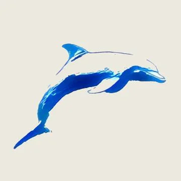 Marine dolphin jumps Stock Illustration