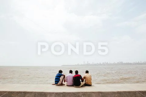 Marine Drive Life in Mumbai India Stock Photos