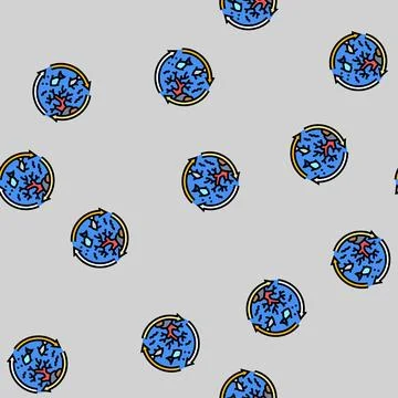Marine ecosystem world ocean vector seamless pattern Stock Illustration