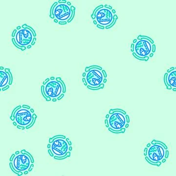 Marine ecosystem world ocean vector seamless pattern Stock Illustration