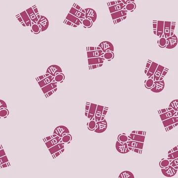 Marine engineer worker glyph seamless pattern Stock Illustration