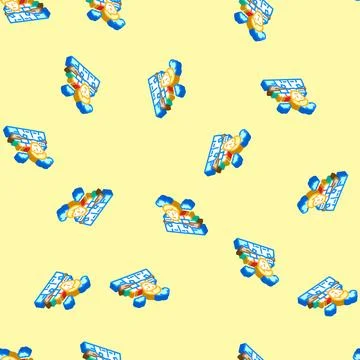 Marine engineer worker isometric icon seamless pattern 스톡 일러스트