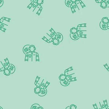 Marine engineer worker line seamless pattern Illustrazione stock