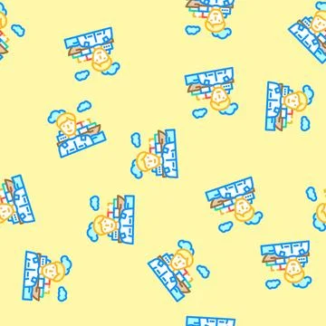 Marine engineer worker vector seamless pattern 库存插图