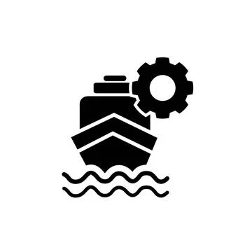 Marine engineering icon. Vector. Editable stroke. Linear style sign for use web Stock Illustration