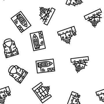 Marine engineering ship seamless pattern vector Stock Illustration