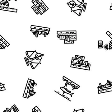 Marine engineering ship seamless pattern vector イラスト素材