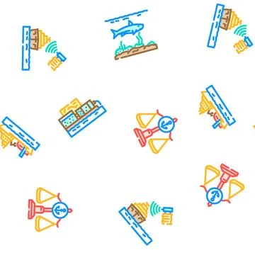 Marine engineering ship seamless pattern vector イラスト素材