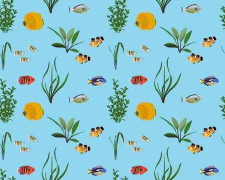 Marine fish colour Stock Illustration