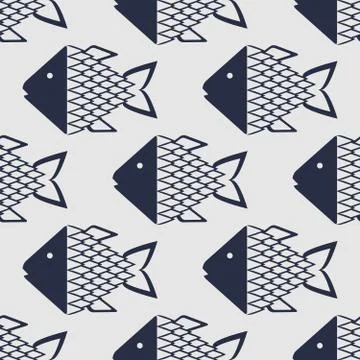 Marine fish pattern Illustrazione stock