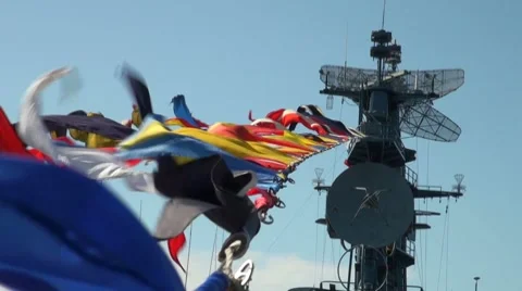 Marine flags. Video stock 8004949