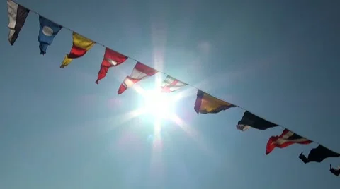 Marine flags. Video stock 8005374