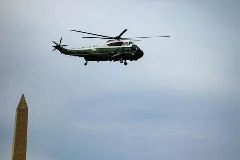 Marine Force One in flight Stock Photos