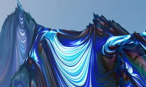 Marine fractal patterns looking like fluid acrylic technique. Picture with em Stock Illustration