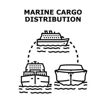 Marine global logistics cargo distribution concept Stock Illustration