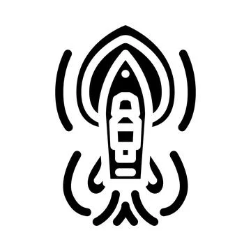 Marine hydrodynamics glyph icon vector illustration Stock Illustration