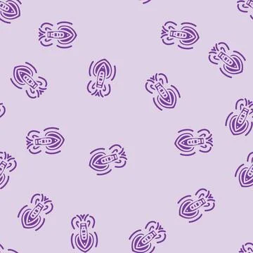 Marine hydrodynamics glyph vector seamless pattern Stock Illustration