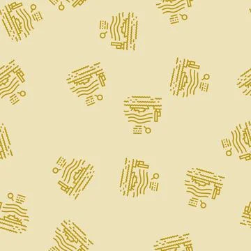 Marine hydrodynamics line seamless pattern Stock Illustration