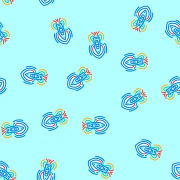 Marine hydrodynamics vector seamless pattern Stock Illustration