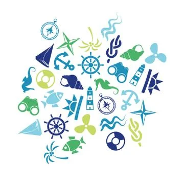 Marine icons Stock Illustration