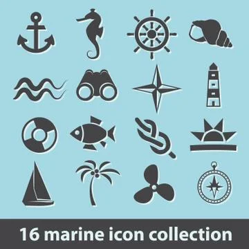 Marine icons Stock Illustration