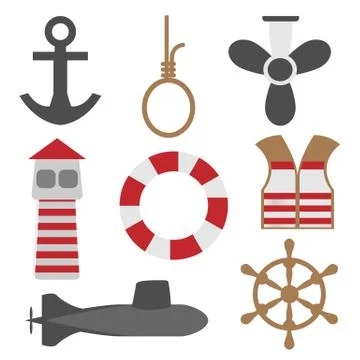 Marine Icons Set Illustration