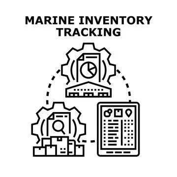 Marine inventory tracking and logistic management system Stock Illustration