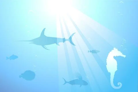 Marine life background Stock Illustration
